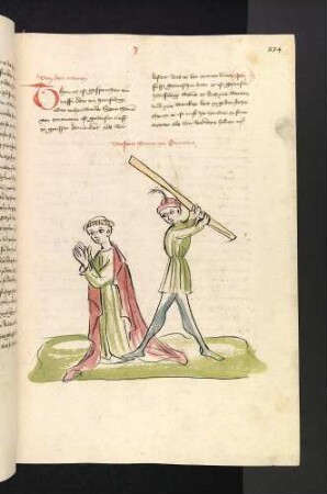 Der betende Thomas Becket wird erschlagen.