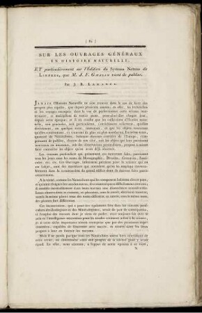 Sur Les Ouvrages Généraux