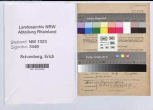 Entnazifizierung Erich Schamberg , geb. 09.01.1890 (Lehrer)