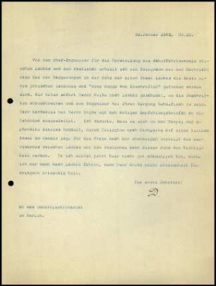 Bericht des ersten Sekretars an das General-Sekretariat