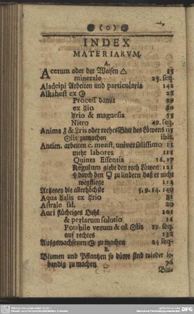 Index Materiarum