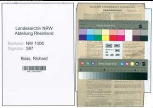 Entnazifizierung Richard Boss , geb. 24.05.1892 (Revisor)