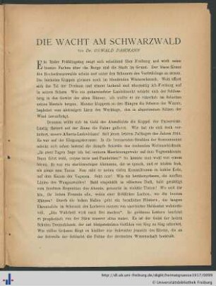 Die Wacht am Schwarzwald.