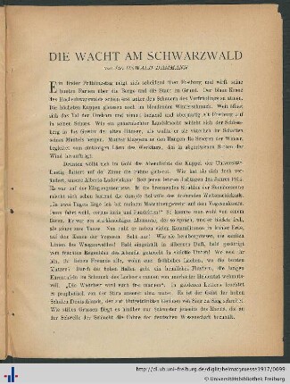 Die Wacht am Schwarzwald.
