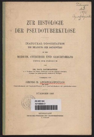 Zur Histologie der Pseudotuberkulose