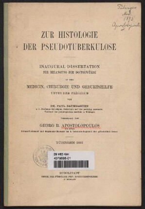 Zur Histologie der Pseudotuberkulose