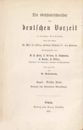 Die Geschichtschreiber der deutschen Urzeit, Band 2. Auszüge aus Ammianus Marcellinus
