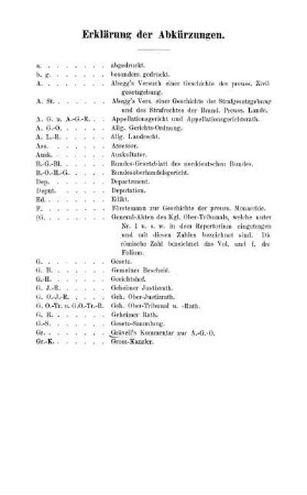 Erklärung der Abkürzungen.