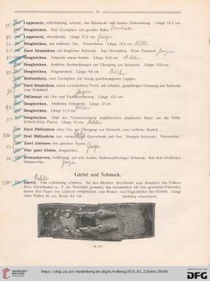 Gürtel und Schmuck (Nr. 223-255)