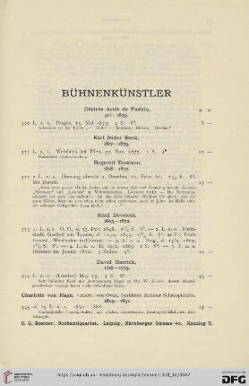Bühnenkünstler (Nr. 370 - 385)