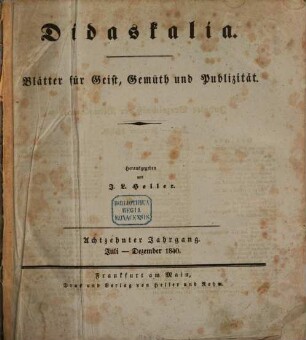 Didaskalia. 1840,7/12 = Jg. 18