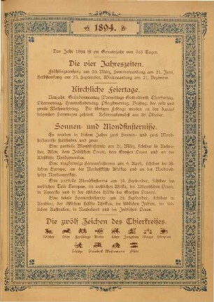 Die zwölf zeichen des Thierkreises.
