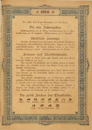 Die zwölf zeichen des Thierkreises.