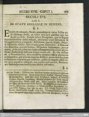 Seculi XVII