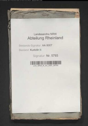Kurfürstliche Korrespondenzen mit den landständischen Deputierten (darin u.a. ein Schreiben an die Vertreter der Stadt Andernach)