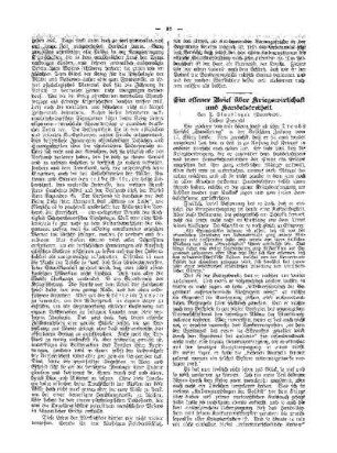 Ein offener Brief über Kriegswirtschaft und Handelsfreiheit