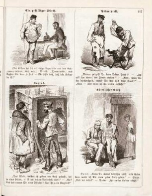 "Ein gefälliger Wirth" "Unglück" "Principiell" "Väterlicher Rath"