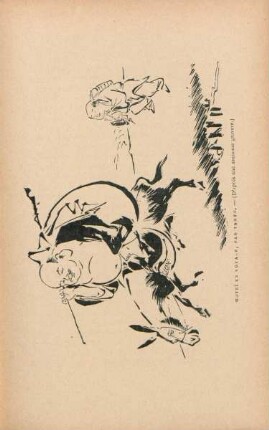 Hotei en voyage, par Tanyu. - (D'après une ancienne gravure)