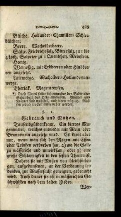 §. 1. Gebrauch und Nutzen