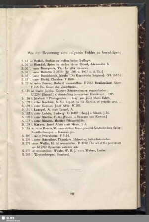Vor der Benutzung sind folgende Fehler zu berichtigen