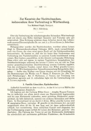 Zur Kenntnis der Nacktschnecken, insbesondere ihrer Verbreitung in Württemberg