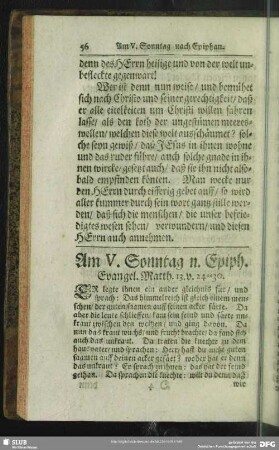 Am V. Sonntag n. Epiph. Evangel. Matth. 13. v. 24-30.