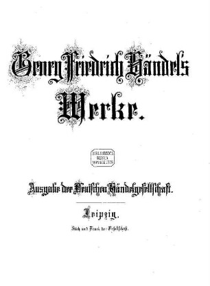 Georg Friedrich Händel's Werke, 83. Arianna : opera