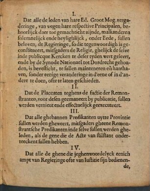 Proiect t'Samen ghevoegt uyt de Advisen vande Leden, volghens de Resolutie van hare Ed. Groot Mog. vande 19. Ianuarij Anno 1630