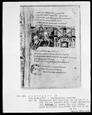 Der Stuttgarter Bibelpsalter — David vor Edam, Folio 72recto