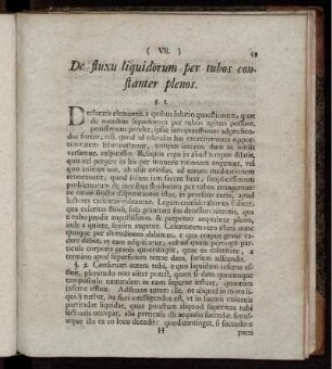 (VII.) De fluxu liquidorum per tubos constanter plenos