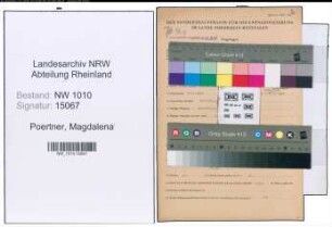 Entnazifizierung Magdalena Poertner , geb. 13.04.1900 ()