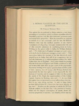A Behar Planter on the Opium Question.