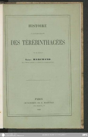 Histoire de l'ancien Groupe des Térébinthacées