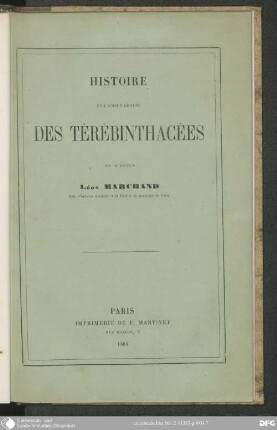 Histoire de l'ancien Groupe des Térébinthacées