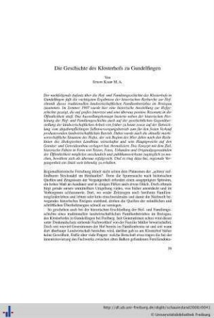 Die Geschichte des Klosterhofs zu Gundelfingen.
