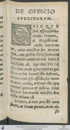 De Officio Subditorum