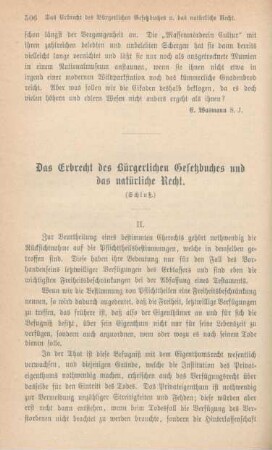 506-517 Das Erbrecht des Bürgerlichen Gesetzbuches und das natürliche Recht : Schluß
