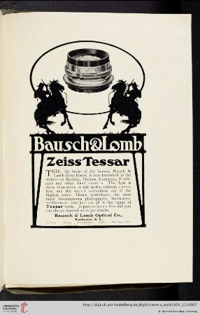 Bausch & Lomb Optical Co. [Zeiss Tessar Lens]