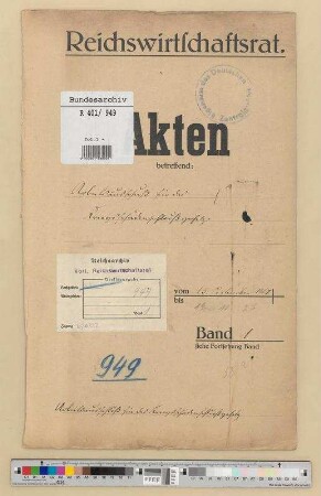 Arbeitsausschuss für das Kriegsschädenschlussgesetz.- Tagungsmaterial