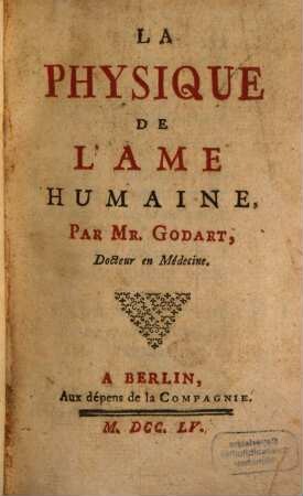La Physique De L'Ame Humaine