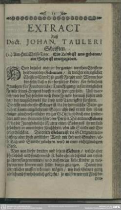 Extract Auß Doct. Johan. Tauleri Schrifften