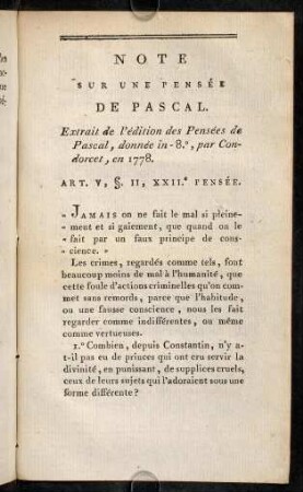 463-477, Note sur une pensée de Pascal.