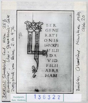 Berlin, Staatsbibliothek: Cod. Ham. 253, Evangeliar, Liber Generationis