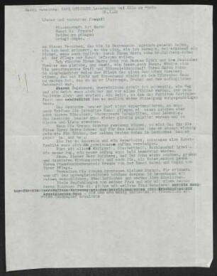 Brief von Gerhart Hauptmann an Carl Duisberg
