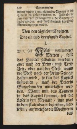 Von den täglichen Capitlen. Das ein und dreyßigiste Capitel.