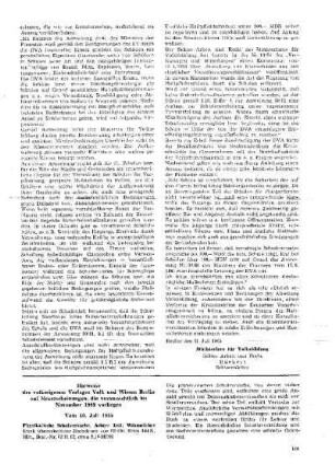Hinweise des volkseigenen Verlages VOLK UND WISSEN BERLIN auf Neuerscheinungen und wieder lieferbare, nachgedruckte Titel, die voraussichtlich bis November 1965 vorliegen : vom 10. Juli 1965