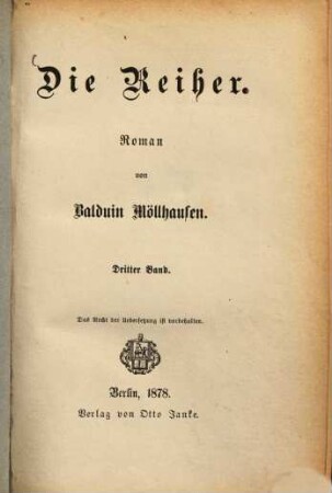 Die Reiher : Roman von Balduin Möllhausen, 3