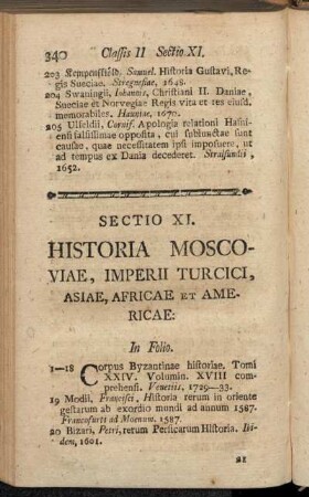Sectio XI. Historia Moscoviae, Imperii Turcici, Asiae, Africae Et Americae