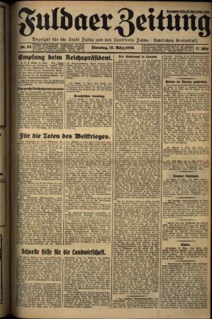 Ausgabe vom Dienstag, den 18. März 1930.