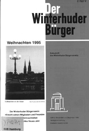 Heft VI / November und Dezember 1995 : Zeitschrift des Winterhuder Bürgervereins
